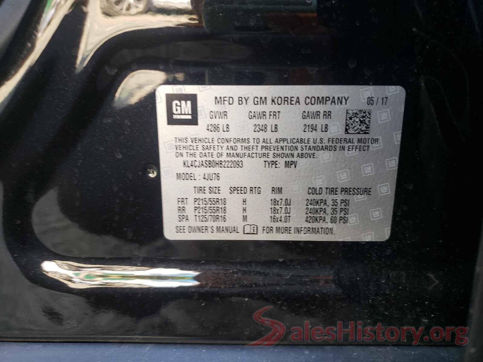 KL4CJASB0HB222093 2017 BUICK ENCORE