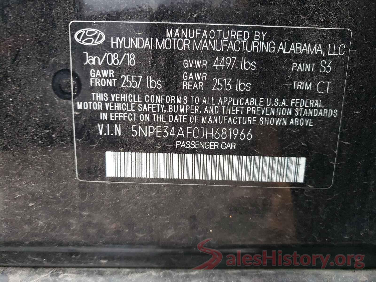 5NPE34AF0JH681966 2018 HYUNDAI SONATA