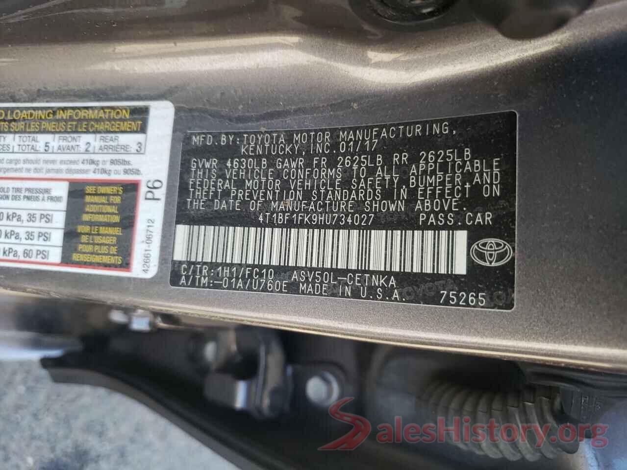 4T1BF1FK9HU734027 2017 TOYOTA CAMRY