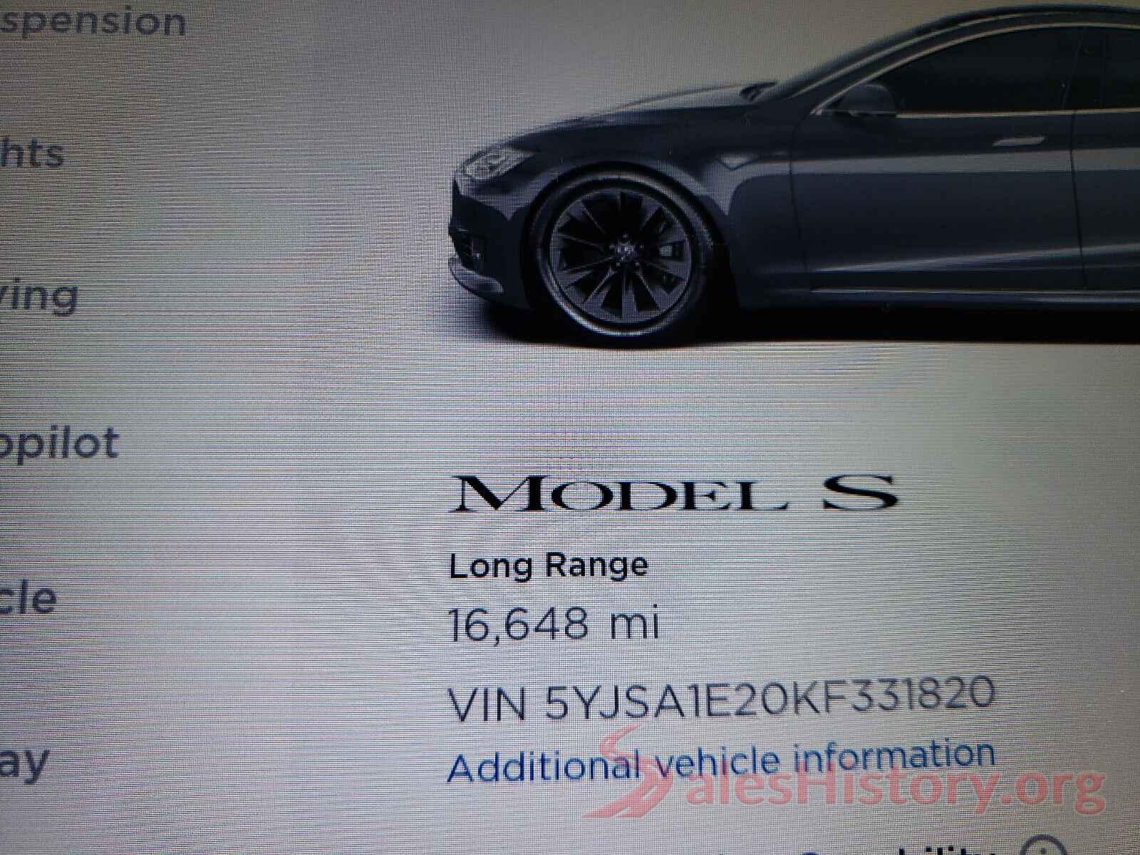 5YJSA1E20KF331820 2019 TESLA MODEL S