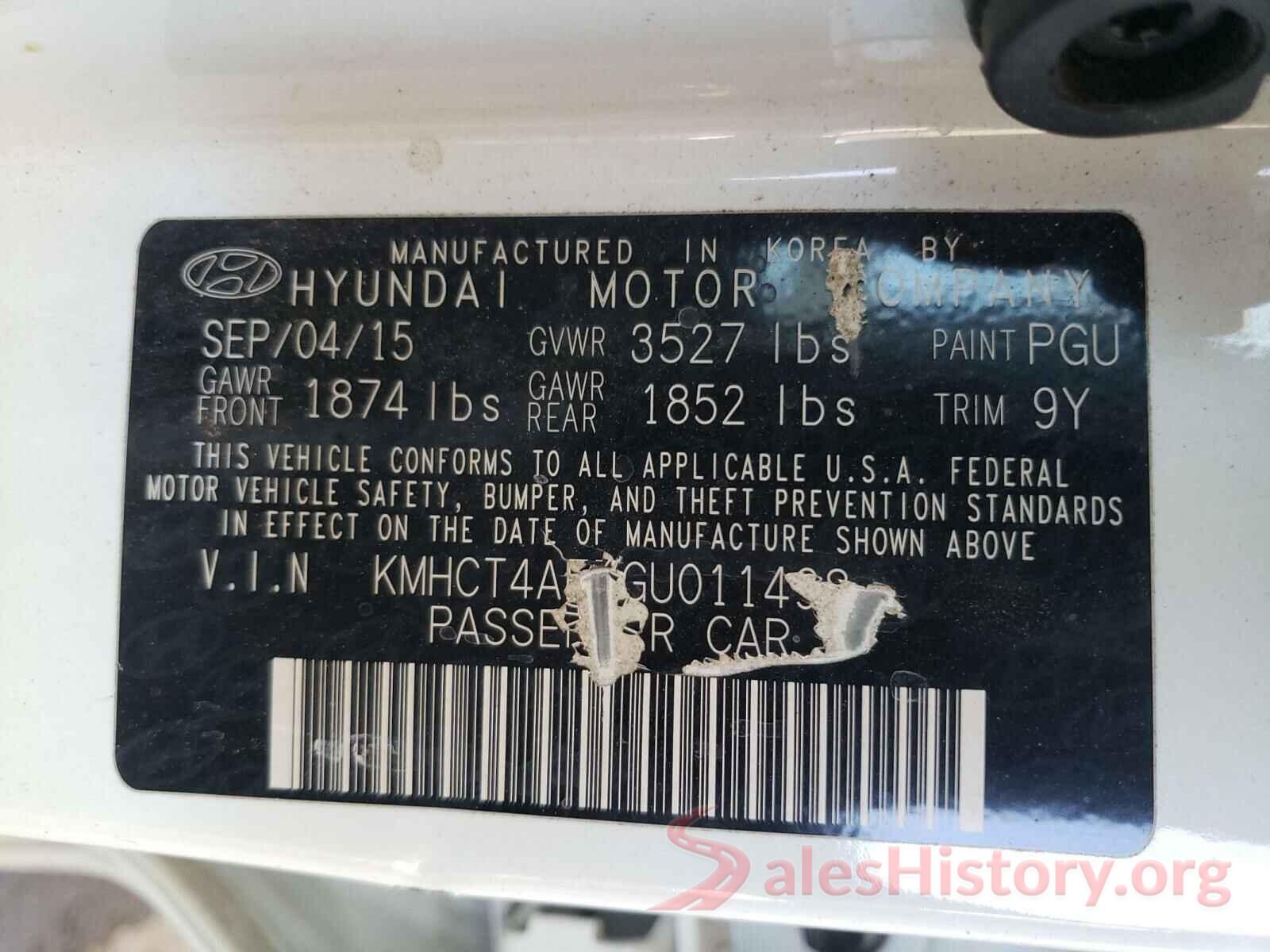 KMHCT4AE7GU011498 2016 HYUNDAI ACCENT