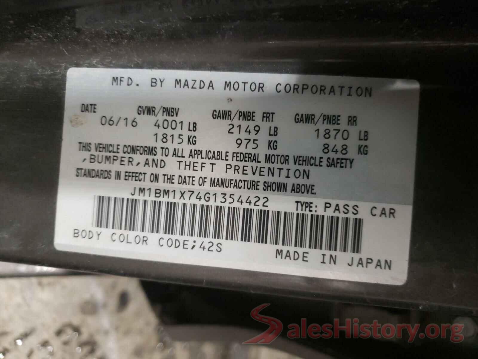 JM1BM1X74G1354422 2016 MAZDA 3