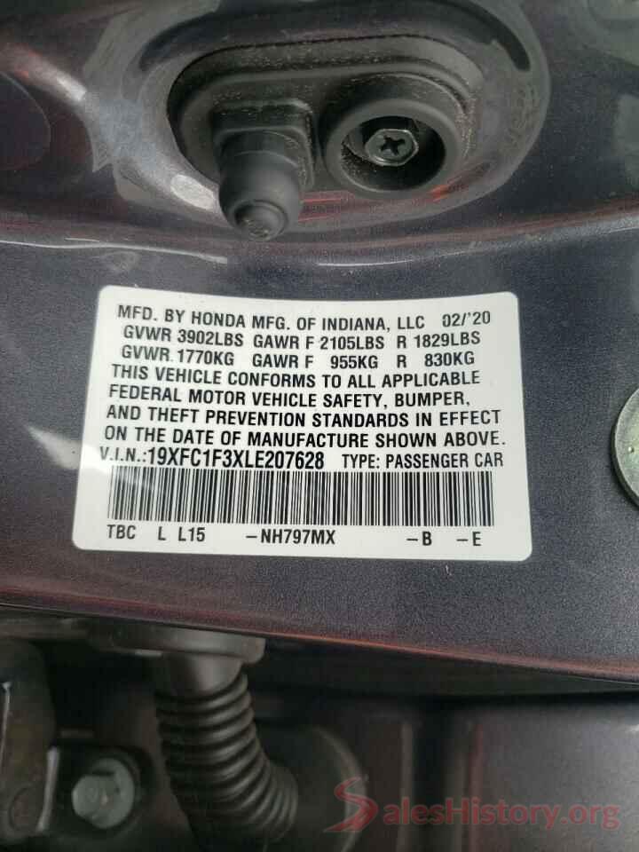 19XFC1F3XLE207628 2020 HONDA CIVIC