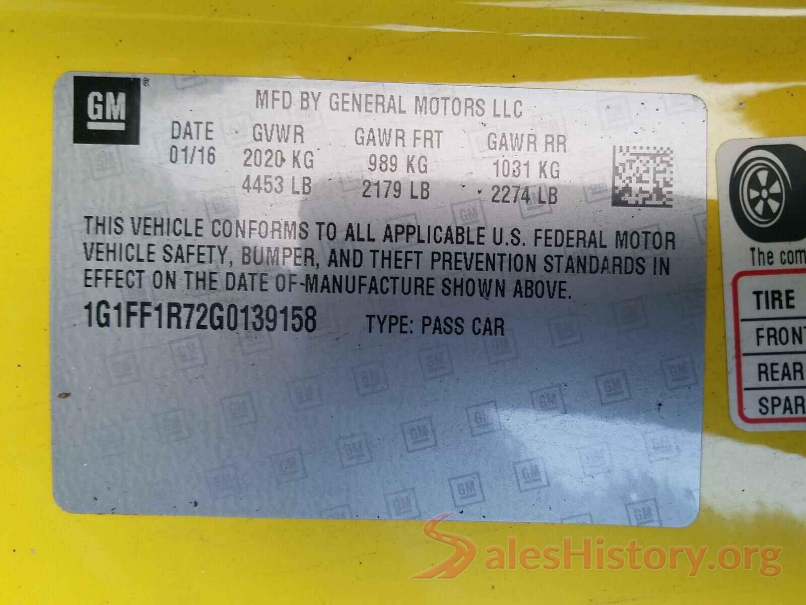 1G1FF1R72G0139158 2016 CHEVROLET CAMARO