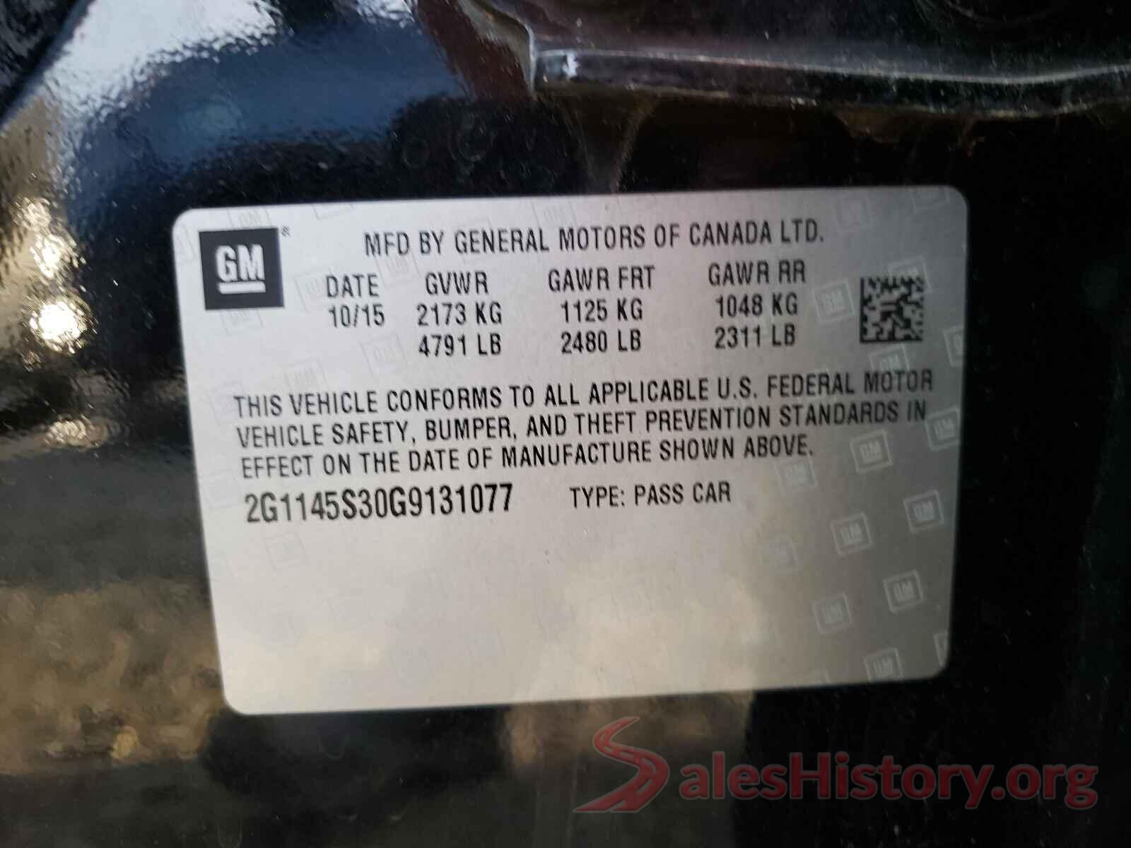 2G1145S30G9131077 2016 CHEVROLET IMPALA