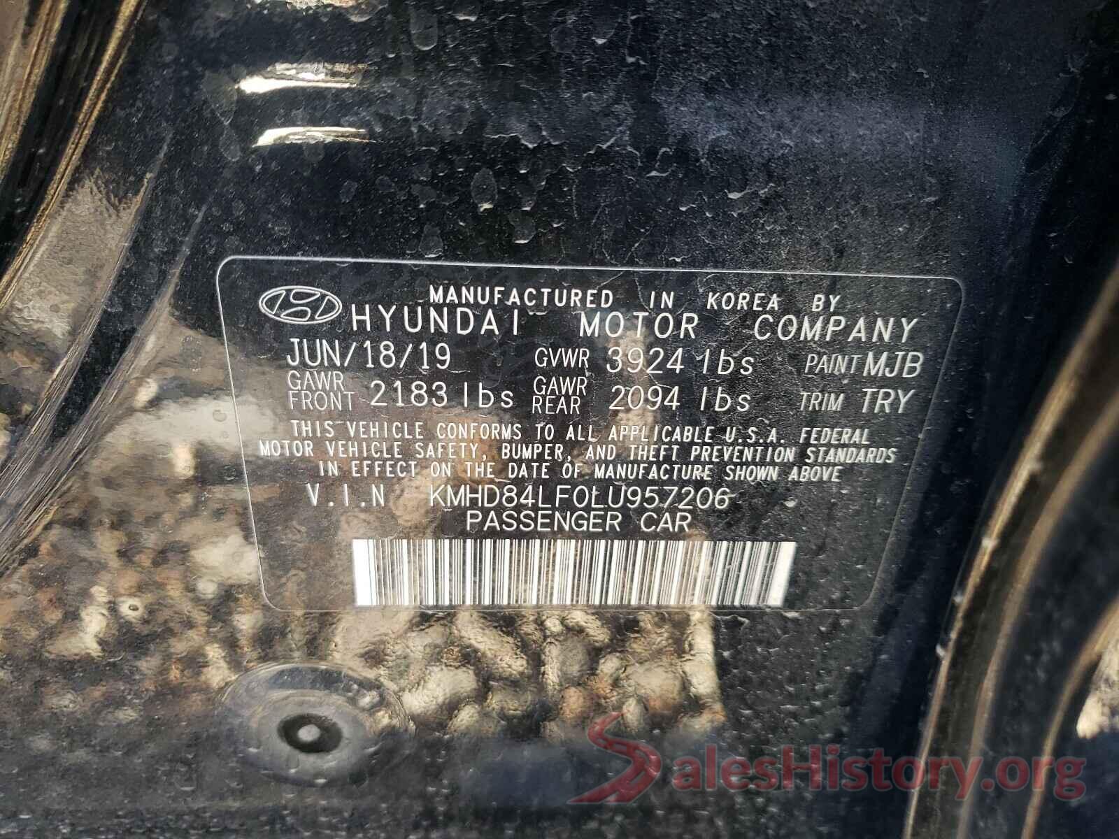 KMHD84LF0LU957206 2020 HYUNDAI ELANTRA