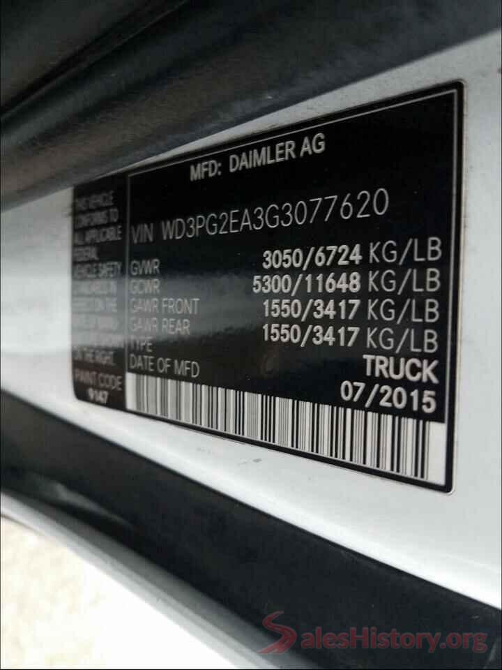 WD3PG2EA3G3077620 2016 MERCEDES-BENZ ALL OTHER