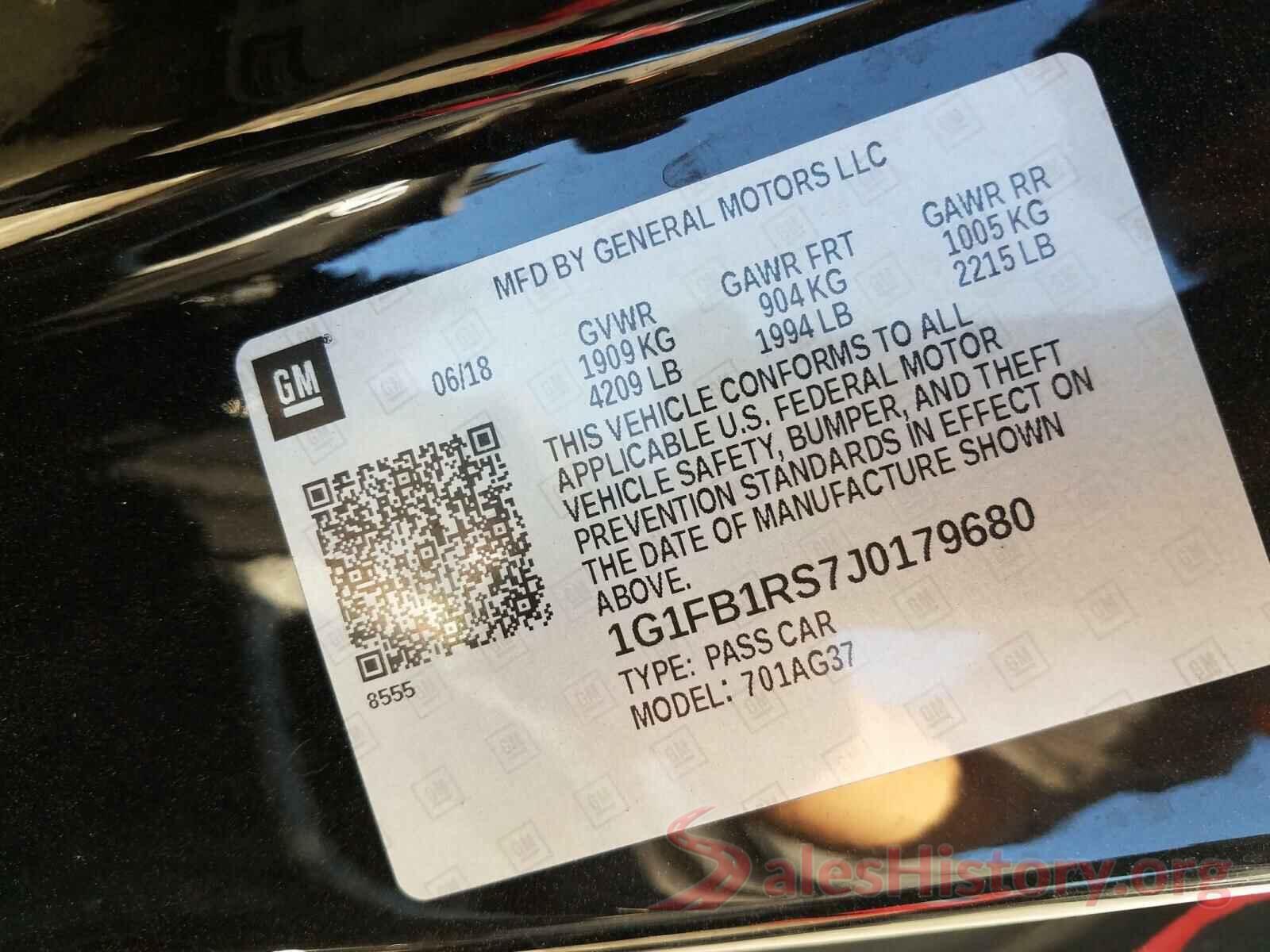 1G1FB1RS7J0179680 2018 CHEVROLET CAMARO