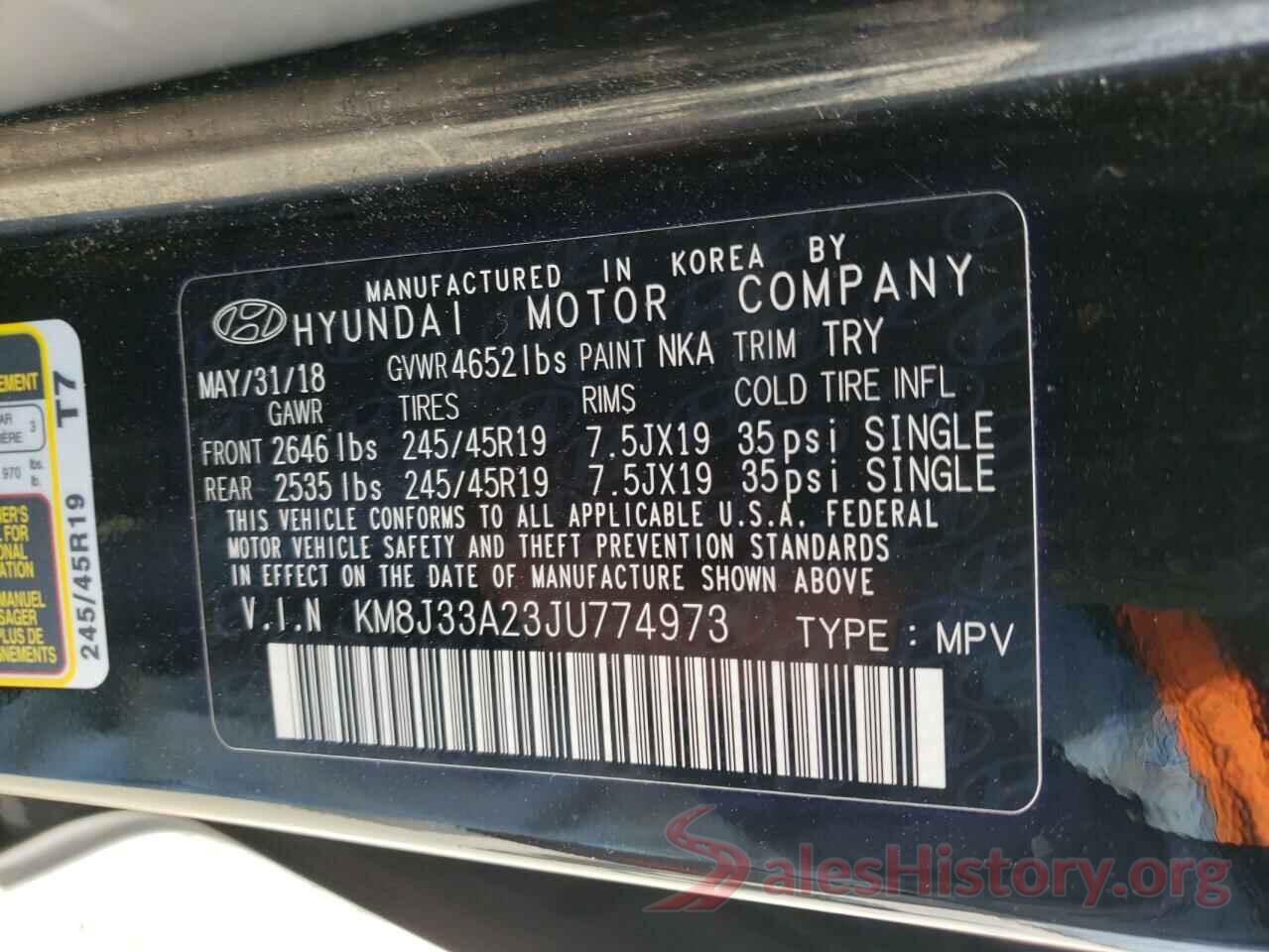 KM8J33A23JU774973 2018 HYUNDAI TUCSON