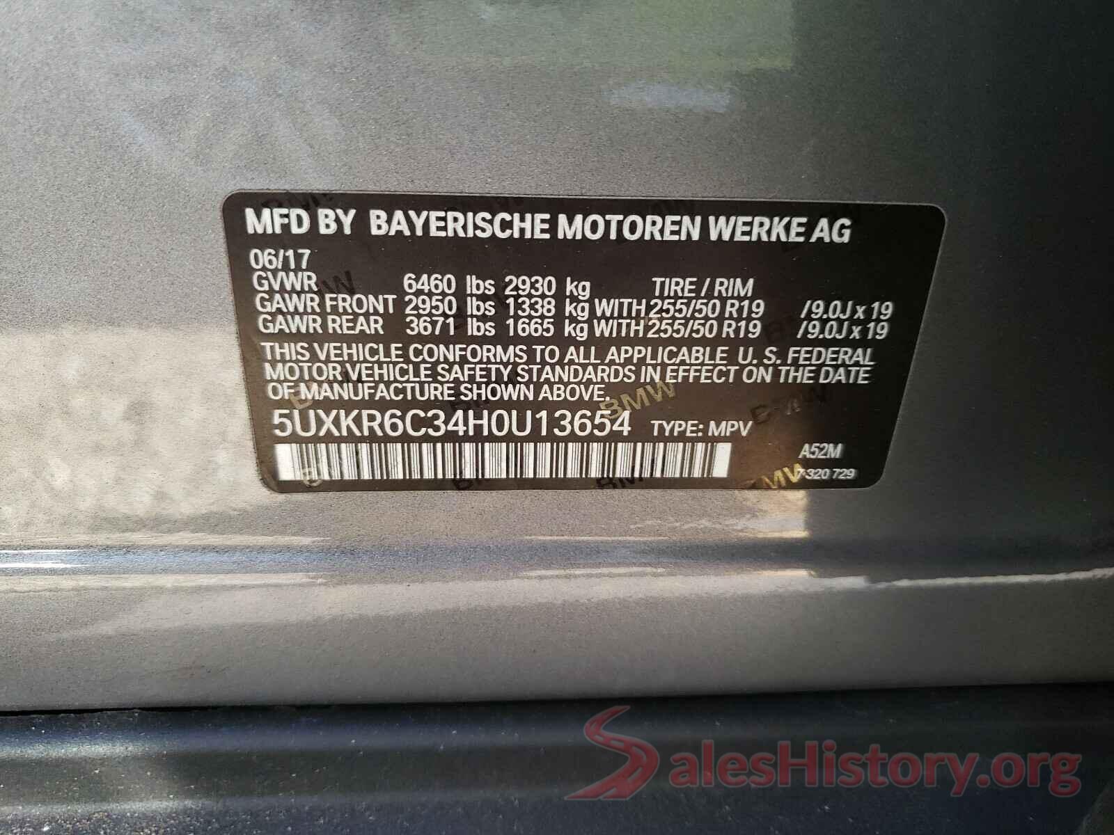 5UXKR6C34H0U13654 2017 BMW X5