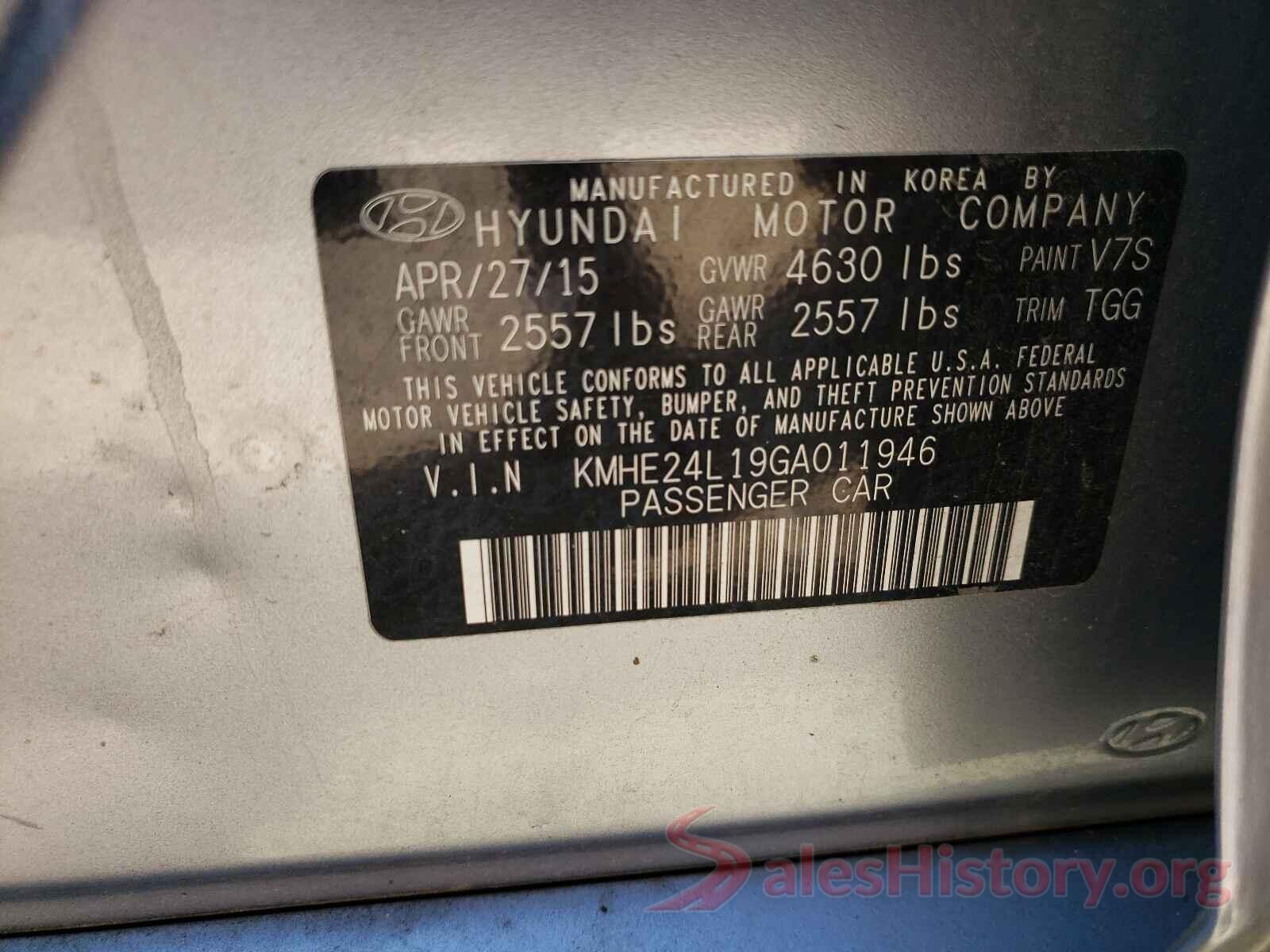 KMHE24L19GA011946 2016 HYUNDAI SONATA