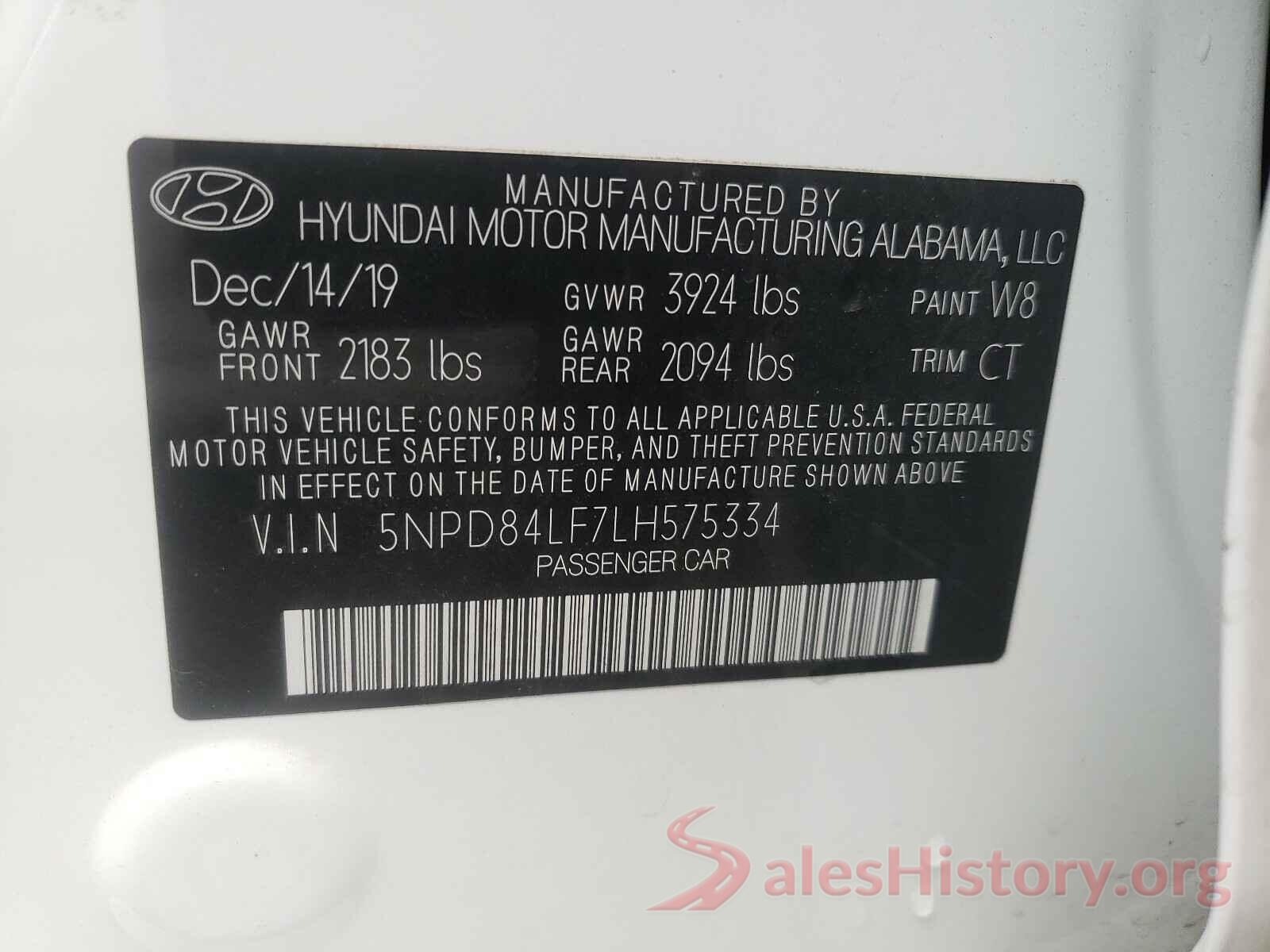 5NPD84LF7LH575334 2020 HYUNDAI ELANTRA