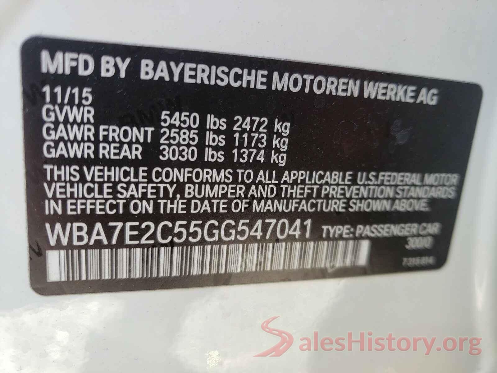 WBA7E2C55GG547041 2016 BMW 7 SERIES