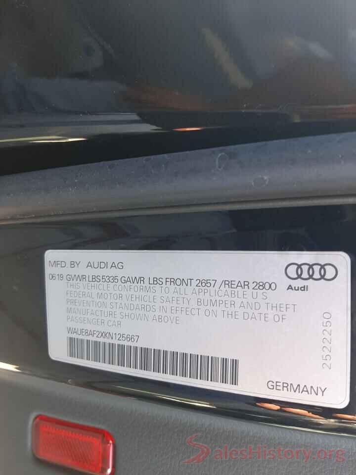 WAUE8AF2XKN125667 2019 AUDI A6