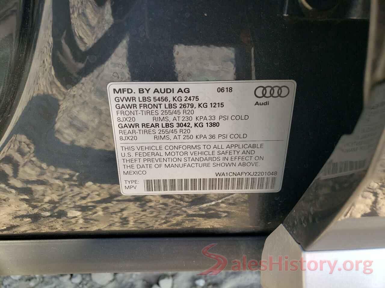 WA1CNAFYXJ2201048 2018 AUDI Q5