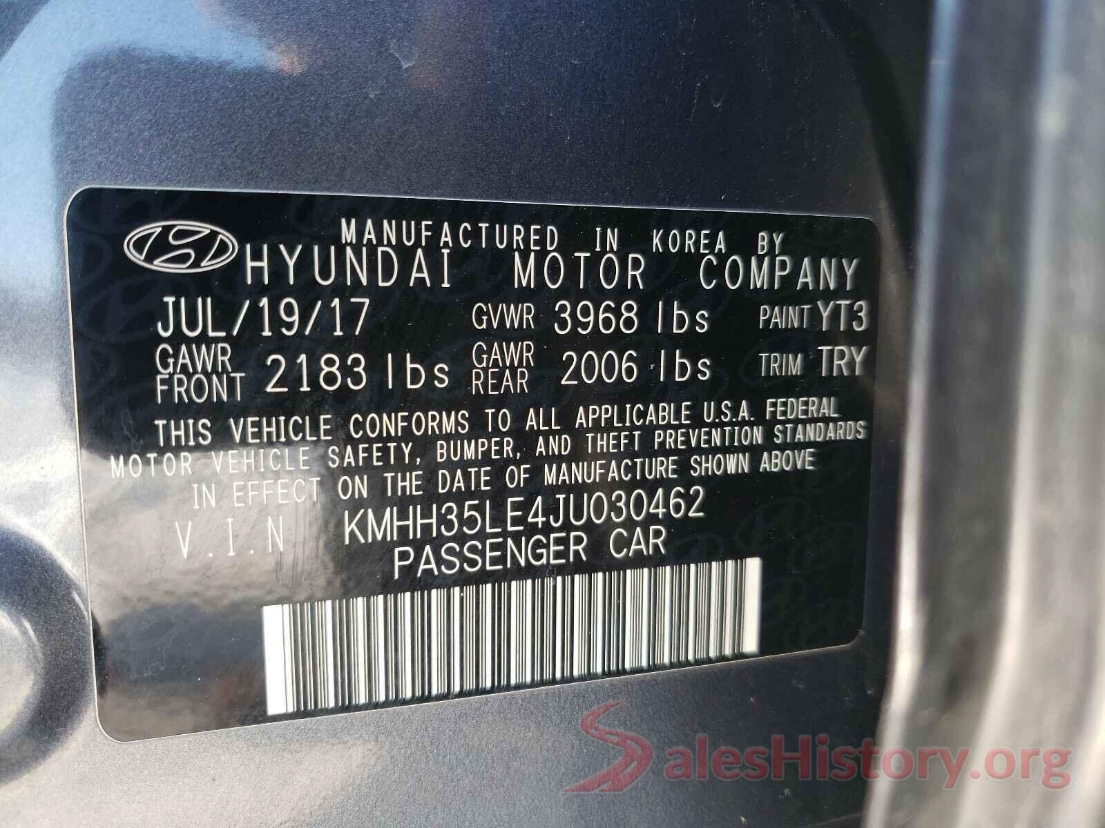 KMHH35LE4JU030462 2018 HYUNDAI ELANTRA