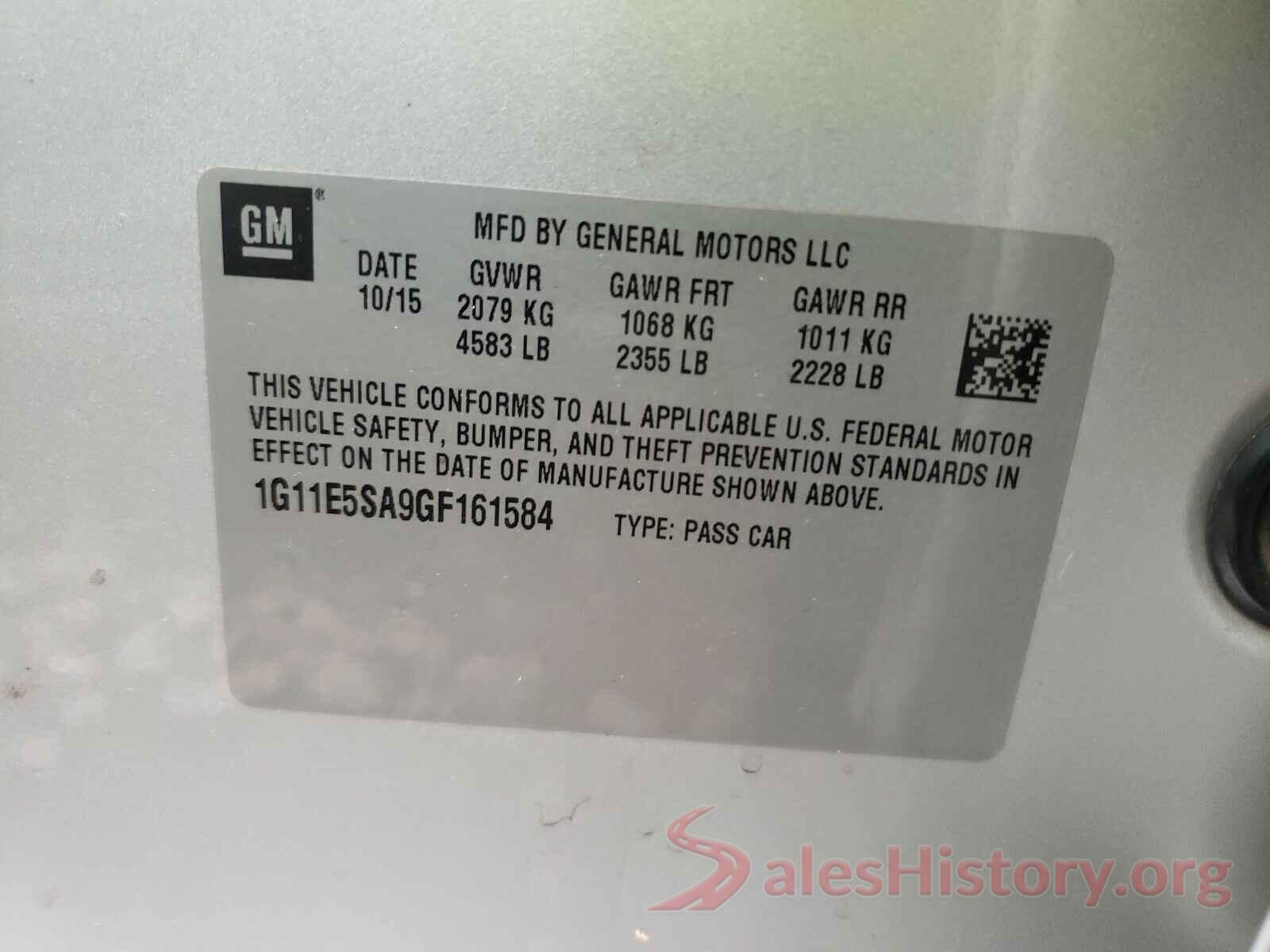 1G11E5SA9GF161584 2016 CHEVROLET MALIBU