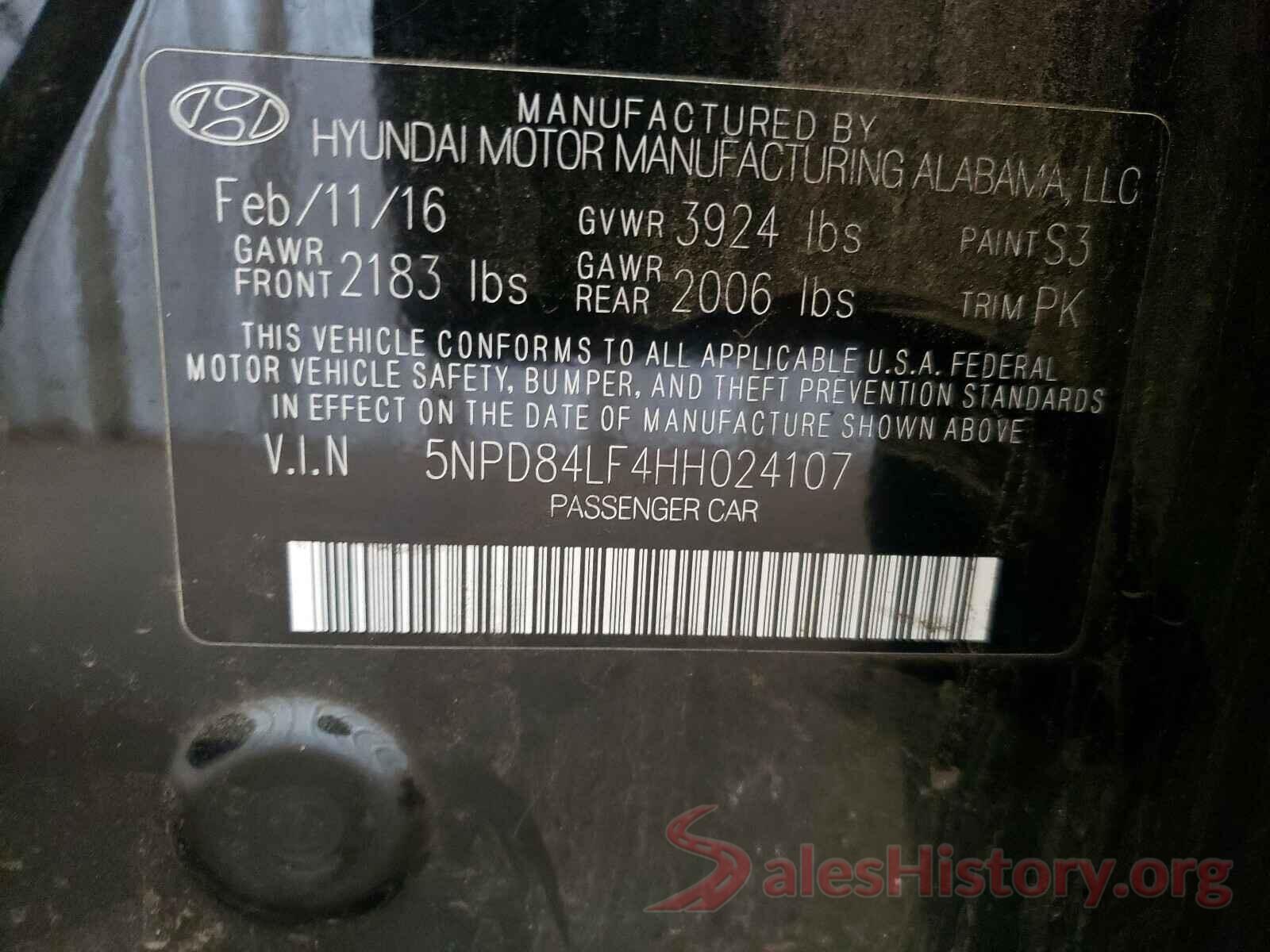 5NPD84LF4HH024107 2017 HYUNDAI ELANTRA