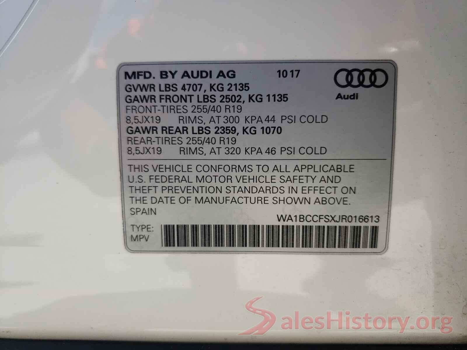 WA1BCCFSXJR016613 2018 AUDI Q3