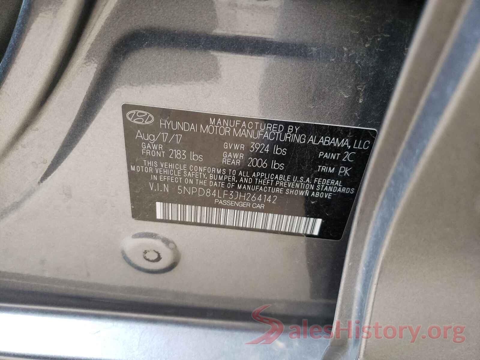 5NPD84LF3JH264142 2018 HYUNDAI ELANTRA