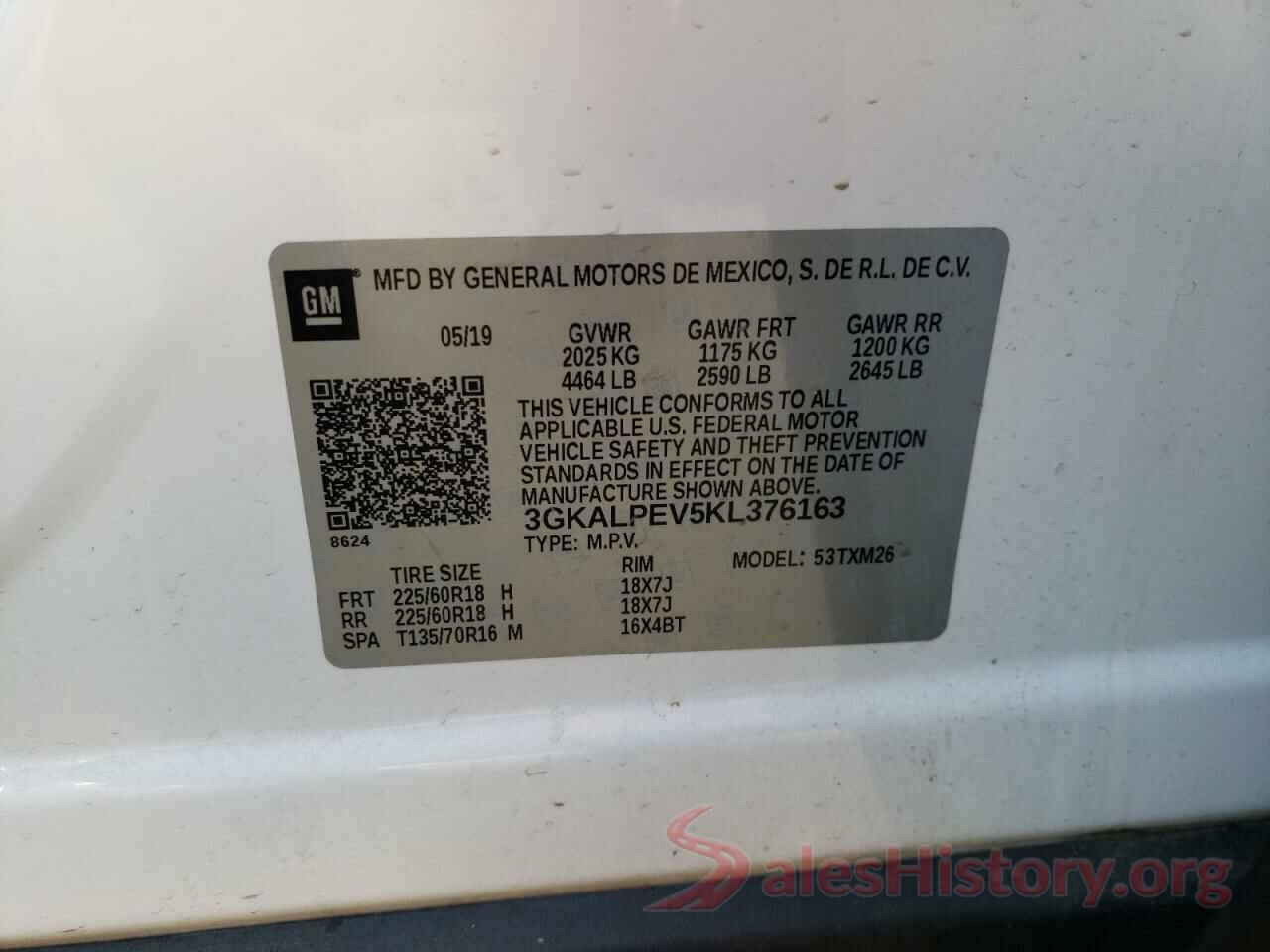 3GKALPEV5KL376163 2019 GMC TERRAIN