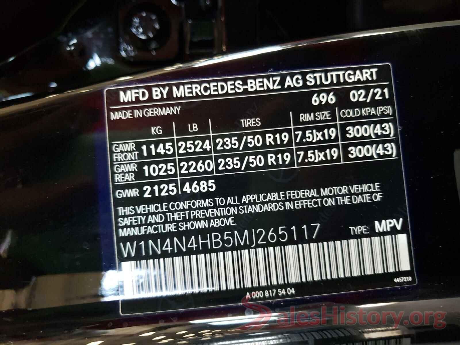 W1N4N4HB5MJ265117 2021 MERCEDES-BENZ GLA-CLASS