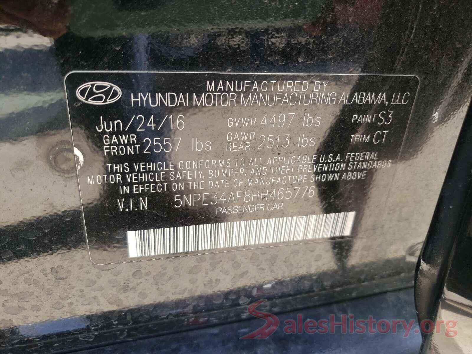 5NPE34AF8HH465776 2017 HYUNDAI SONATA