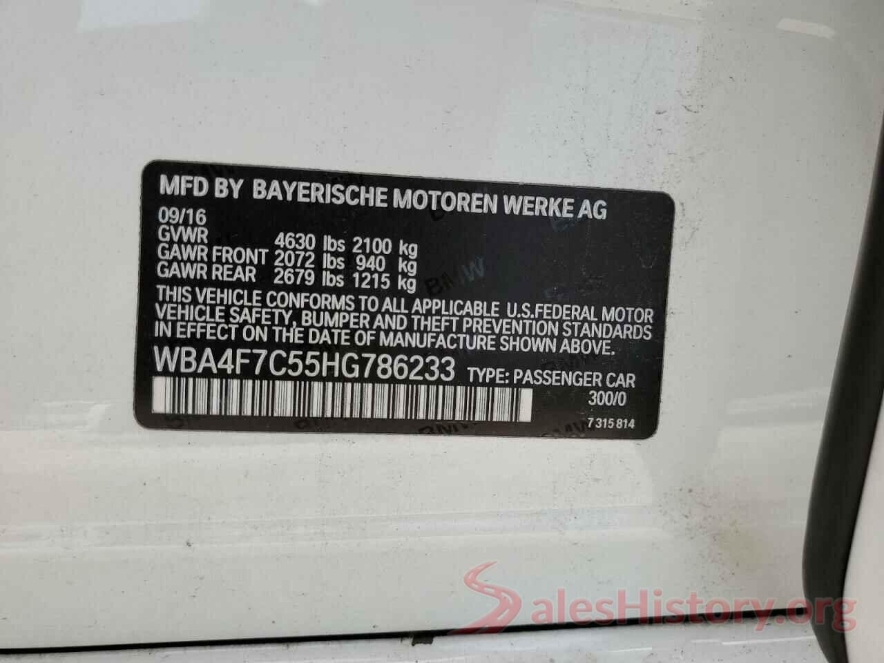 WBA4F7C55HG786233 2017 BMW 4 SERIES