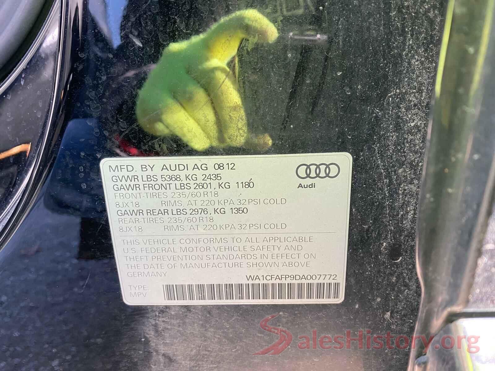 WA1CFAFP9DA007772 2013 AUDI Q5