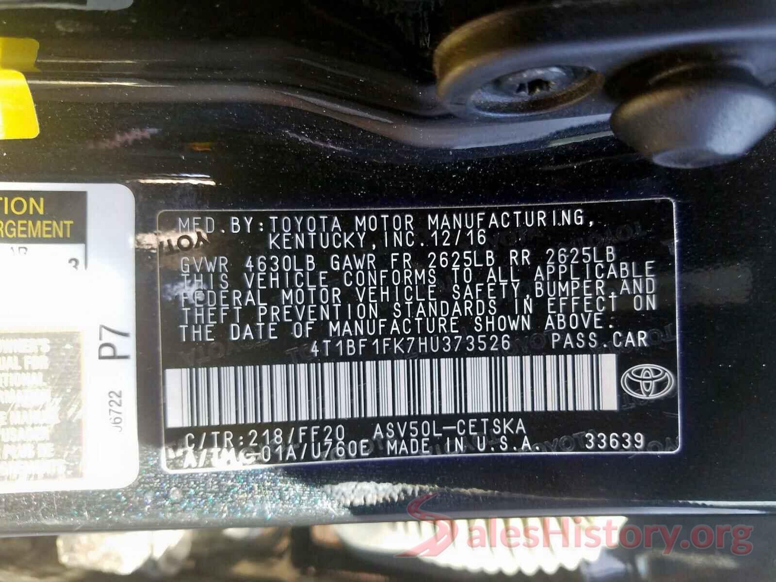 4T1BF1FK7HU373526 2017 TOYOTA CAMRY