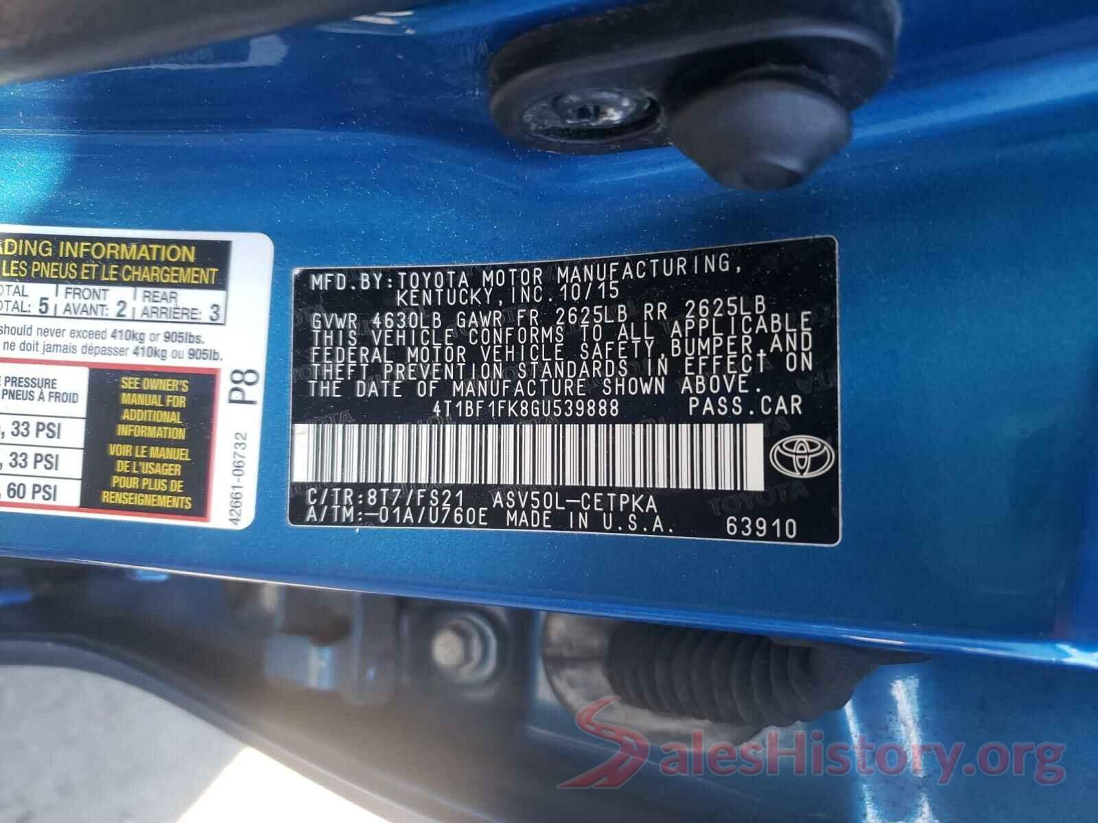 4T1BF1FK8GU539888 2016 TOYOTA CAMRY