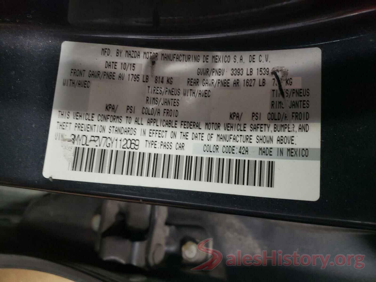 3MYDLBZV7GY112069 2016 TOYOTA SCION