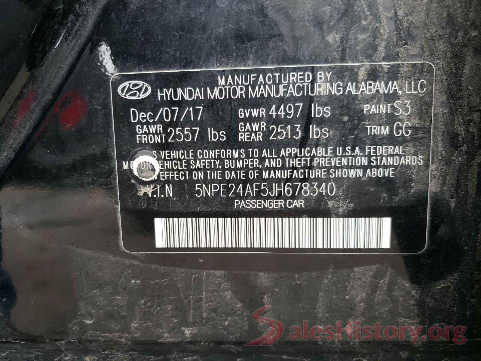 5NPE24AF5JH678340 2018 HYUNDAI SONATA