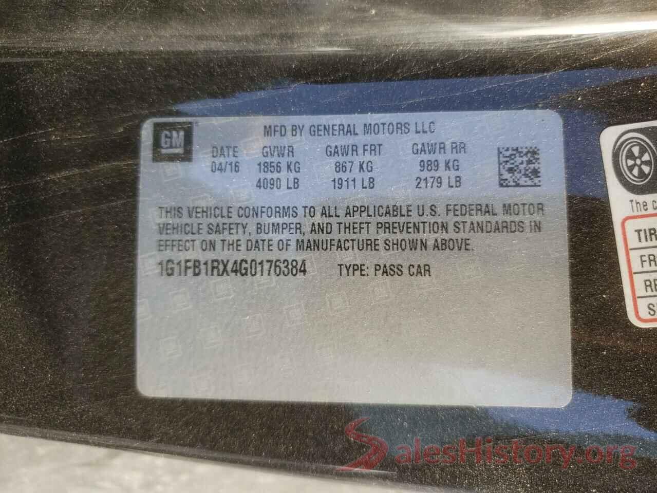 1G1FB1RX4G0176384 2016 CHEVROLET CAMARO