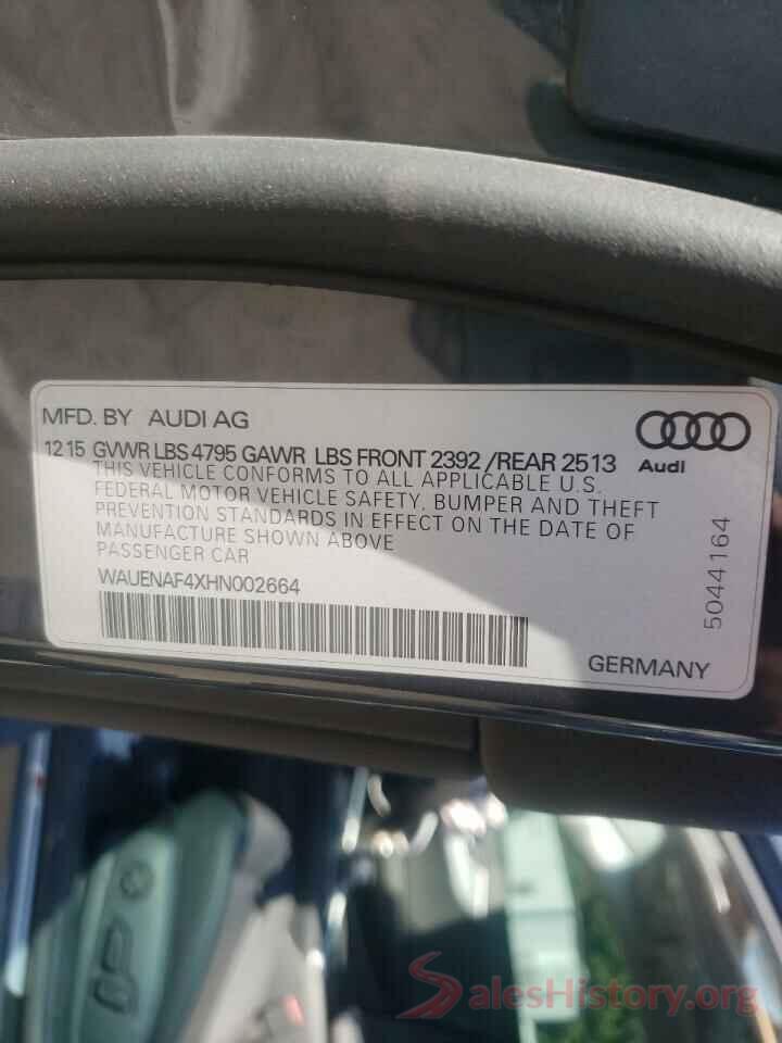 WAUENAF4XHN002664 2017 AUDI A4