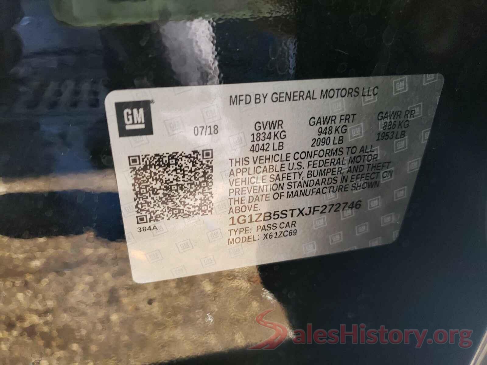 1G1ZB5STXJF272746 2018 CHEVROLET MALIBU