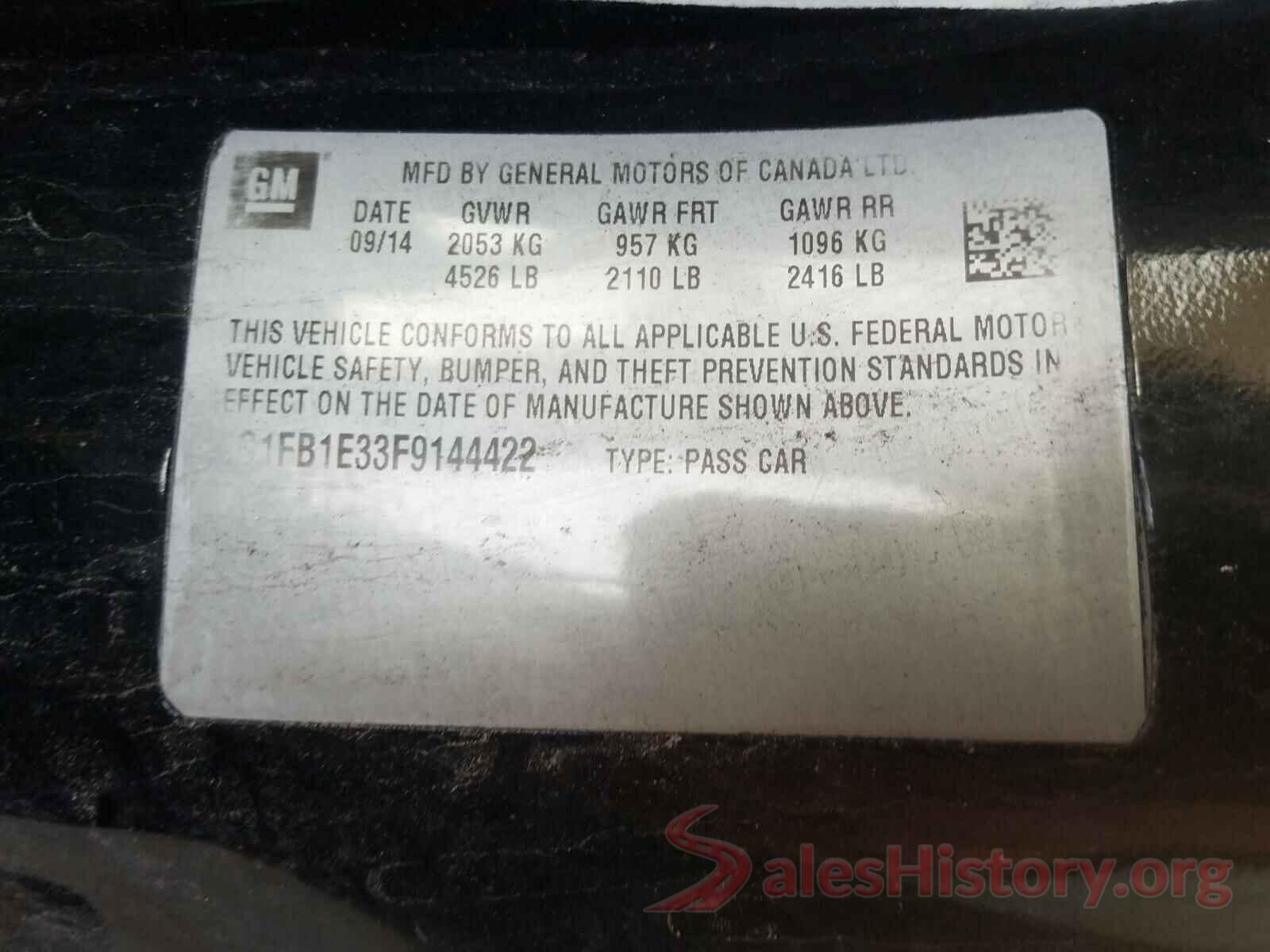 2G1FB1E33F9144422 2015 CHEVROLET CAMARO