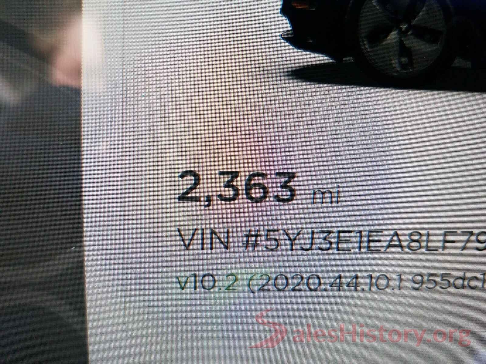 5YJ3E1EA8LF797612 2020 TESLA MODEL 3