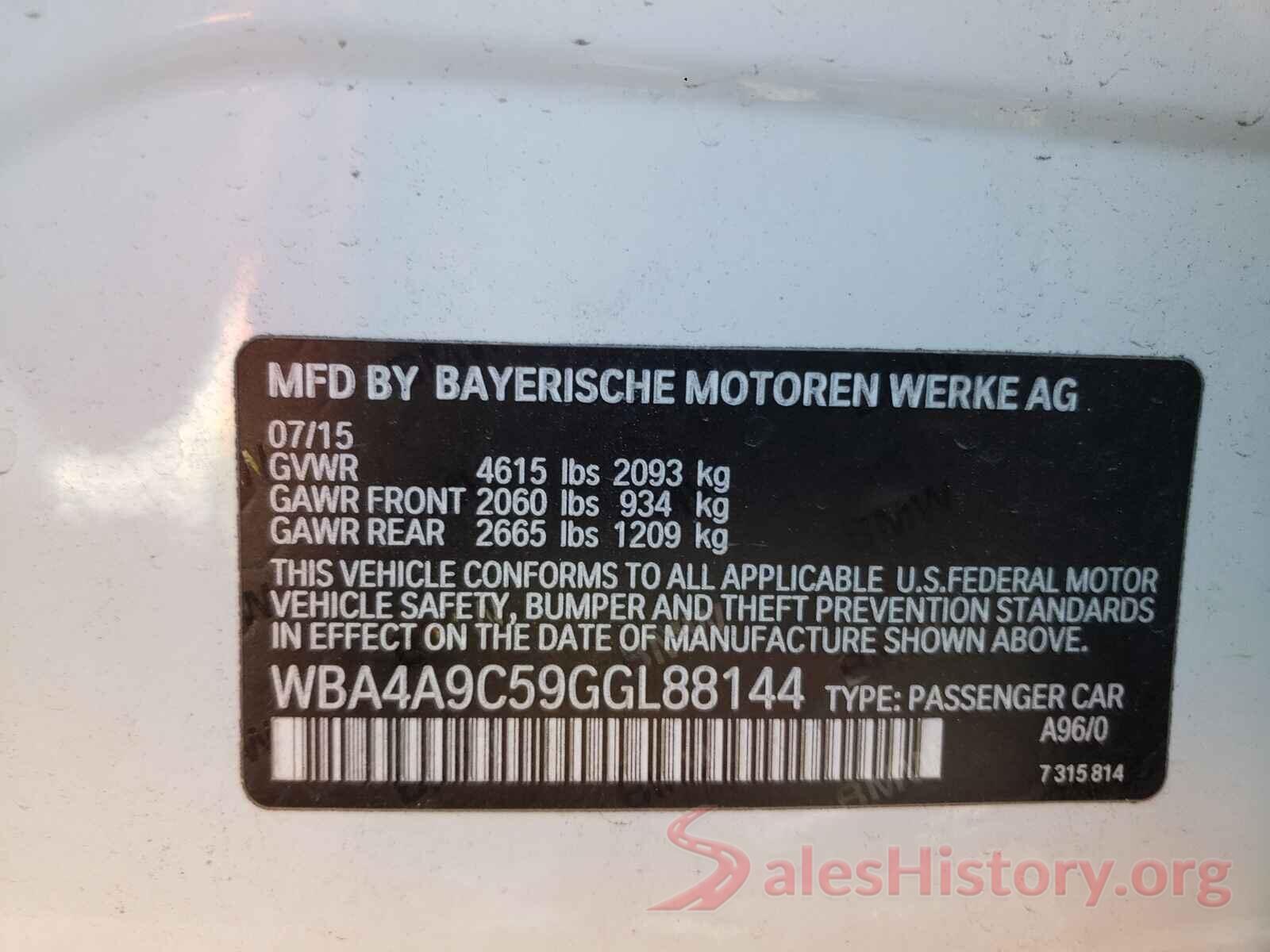 WBA4A9C59GGL88144 2016 BMW 4 SERIES