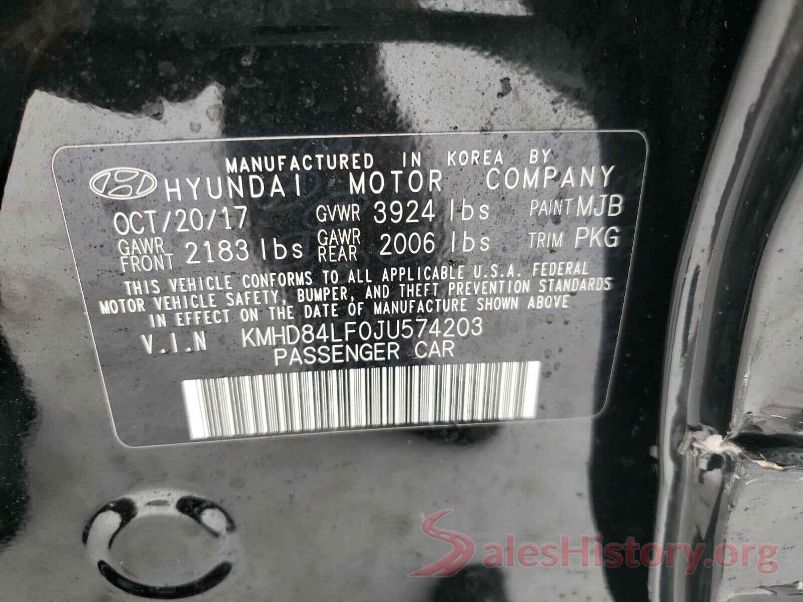 KMHD84LF0JU574203 2018 HYUNDAI ELANTRA