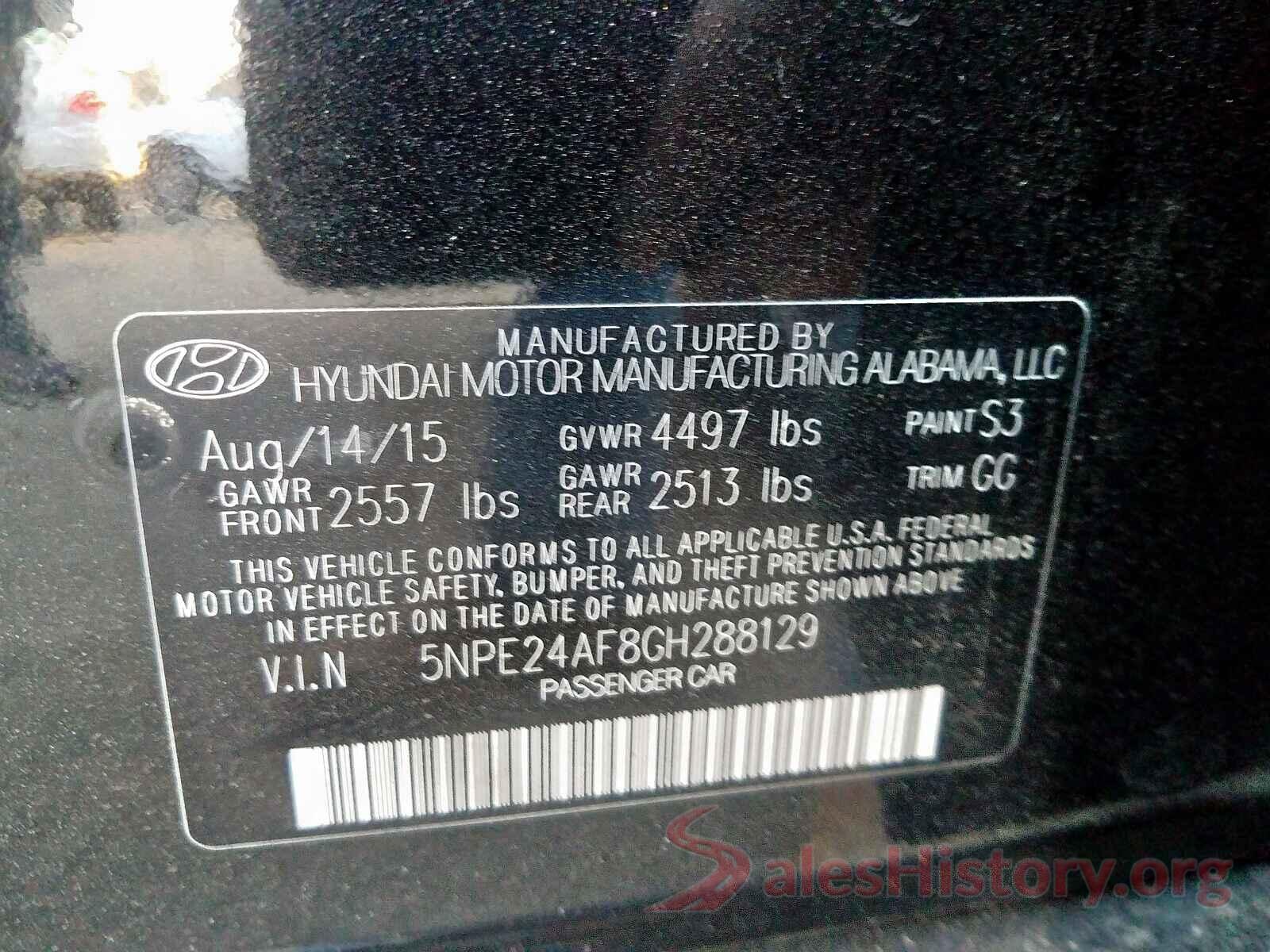 5NPE24AF8GH288129 2016 HYUNDAI SONATA