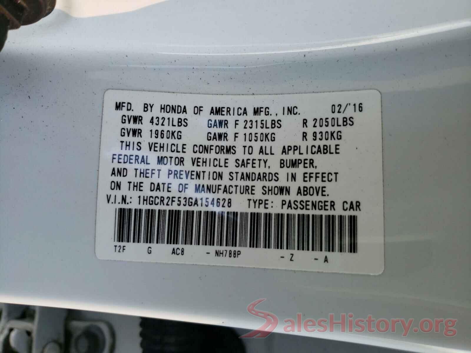 1HGCR2F53GA154628 2016 HONDA ACCORD