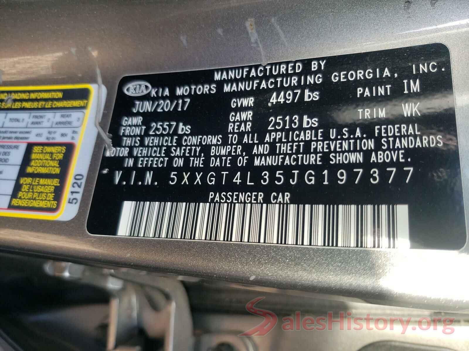 5XXGT4L35JG197377 2018 KIA OPTIMA