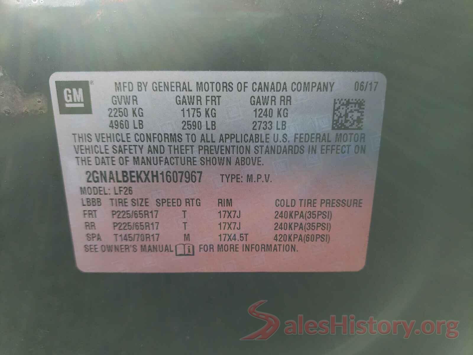 2GNALBEKXH1607967 2017 CHEVROLET EQUINOX