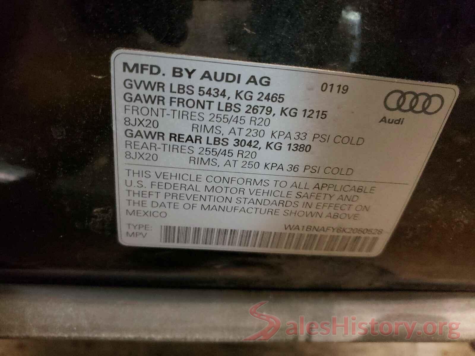 WA1BNAFY6K2050528 2019 AUDI Q5