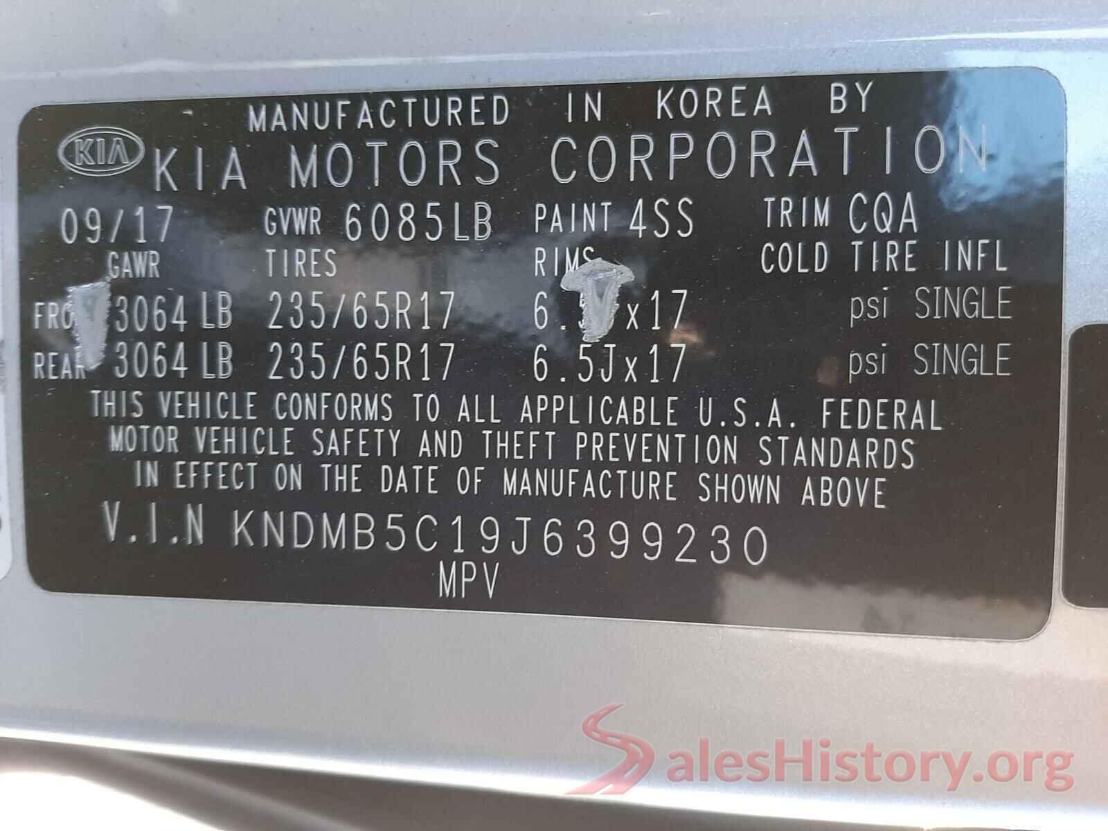 KNDMB5C19J6399230 2018 KIA SEDONA