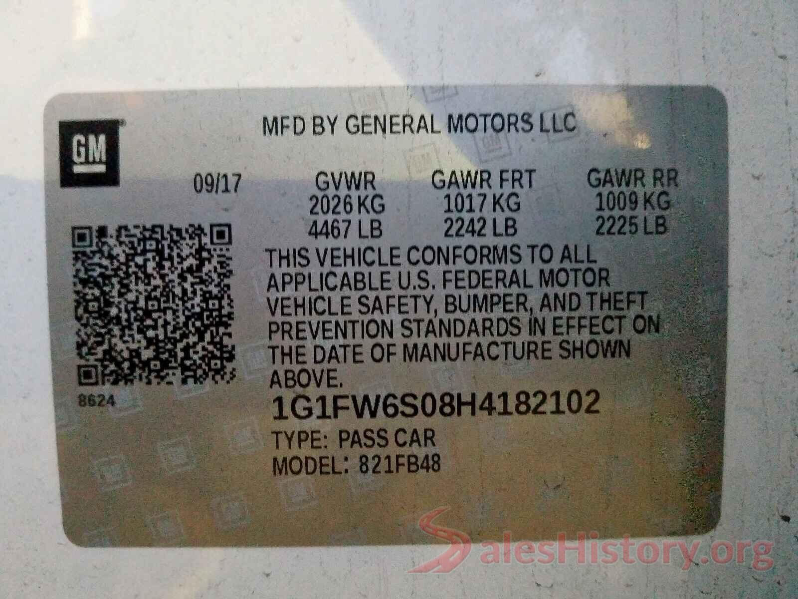 1G1FW6S08H4182102 2017 CHEVROLET BOLT