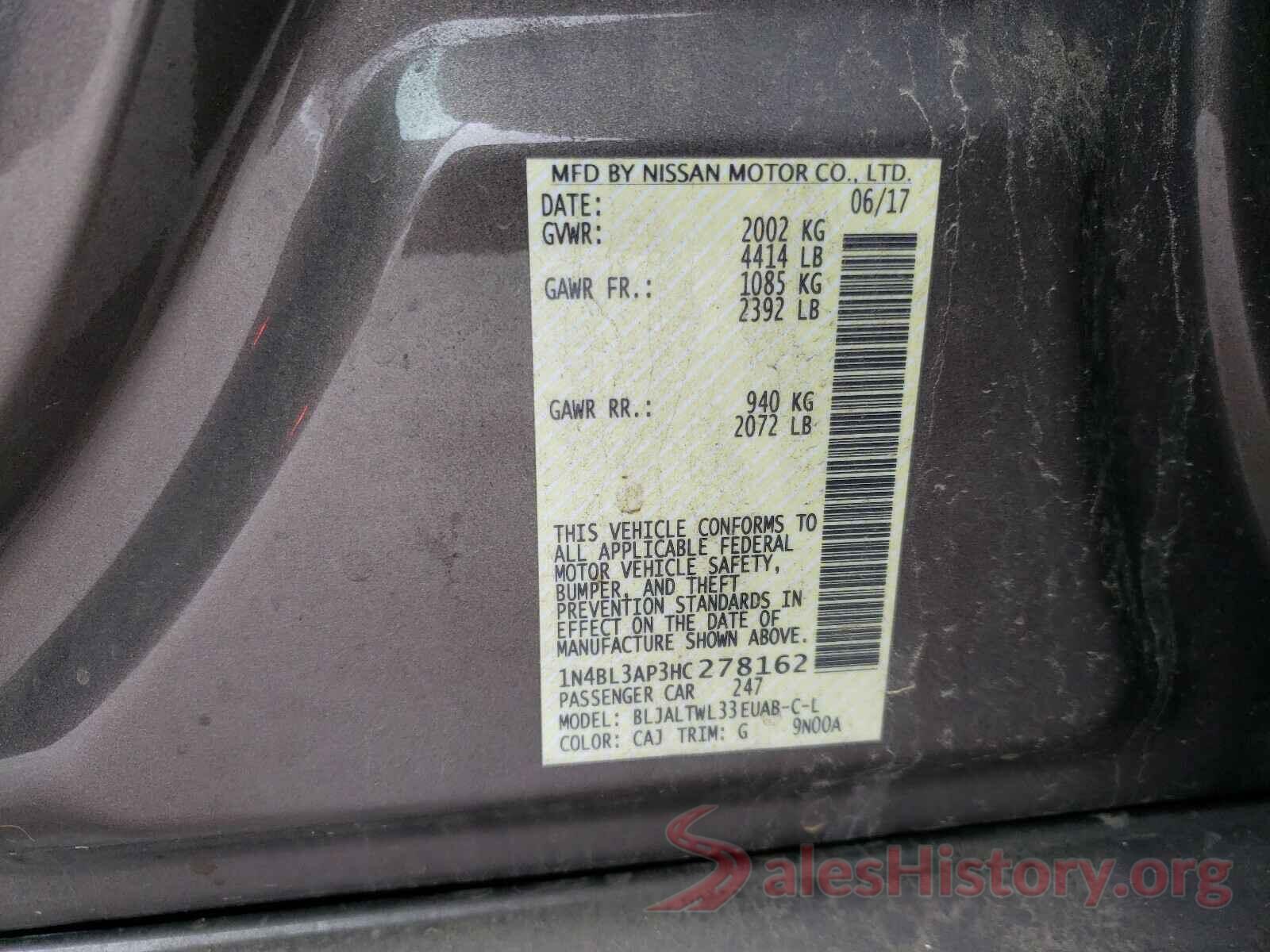 1N4BL3AP3HC278162 2017 NISSAN ALTIMA