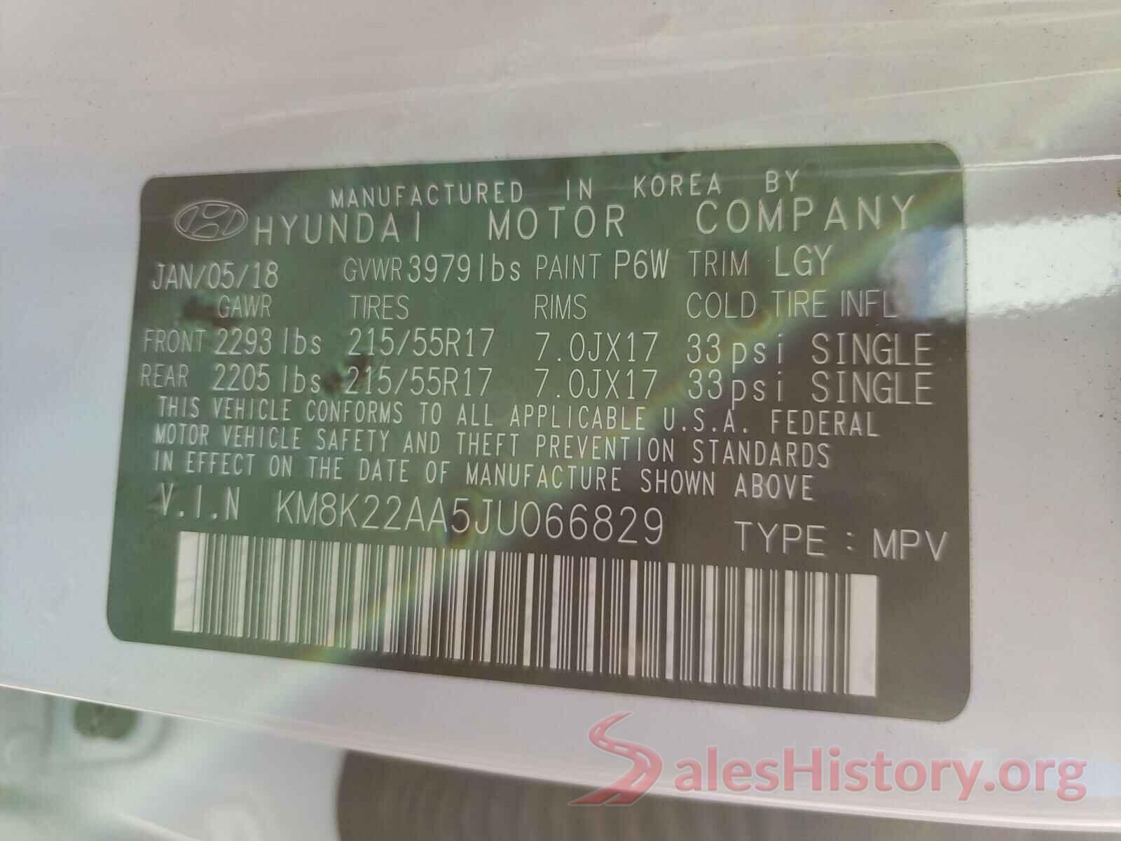 KM8K22AA5JU066829 2018 HYUNDAI KONA