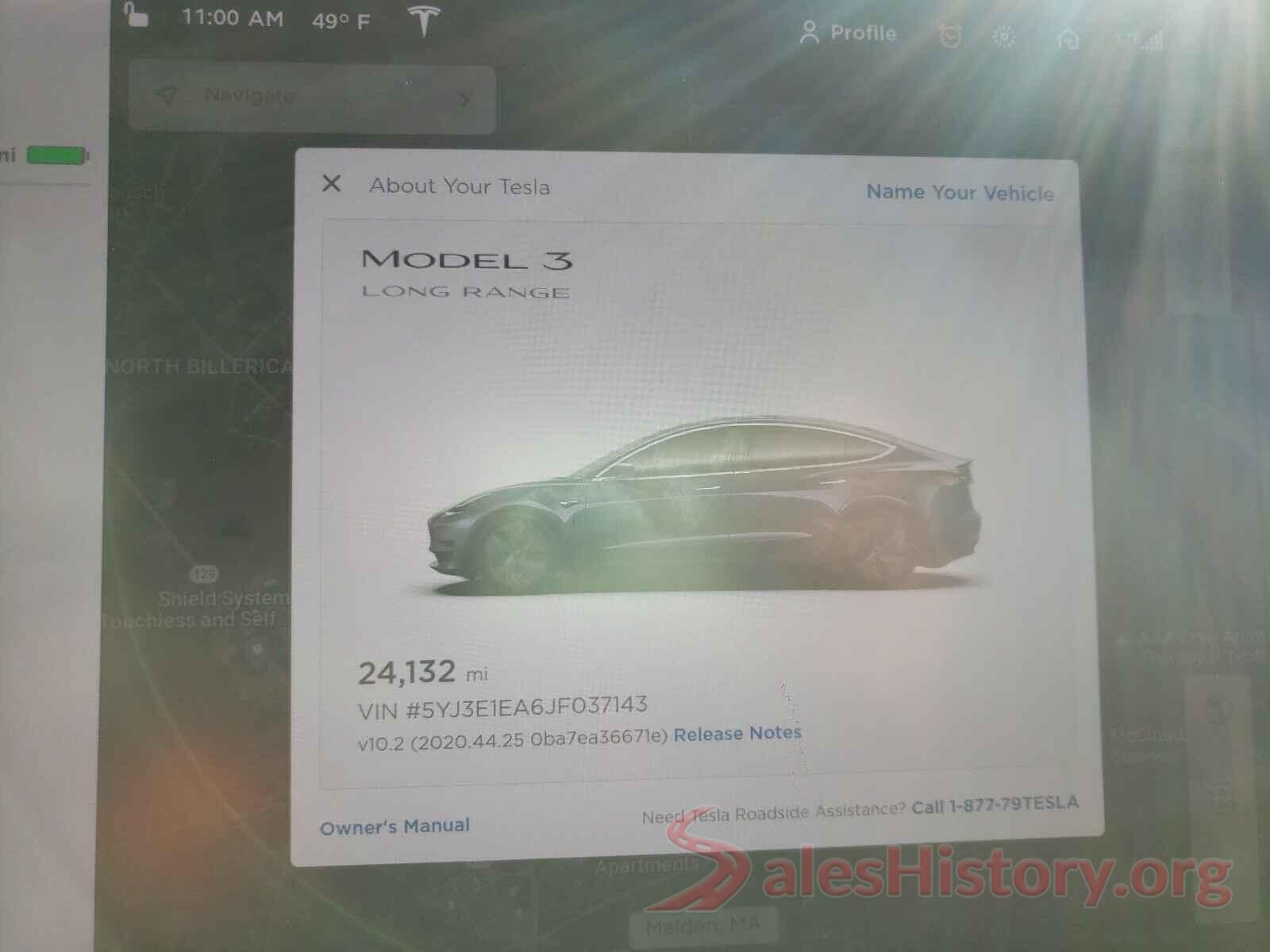 5YJ3E1EA6JF037143 2018 TESLA MODEL 3